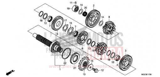 BOITE DE VITESSES (ARBRE INTERMEDIAIRE) CBR500RAD de 2013